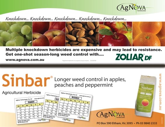 Two residual herbicides, Sinbar and Zoliar, have been enjoying renewed popularity keeping orchards cleaner for longer. 
